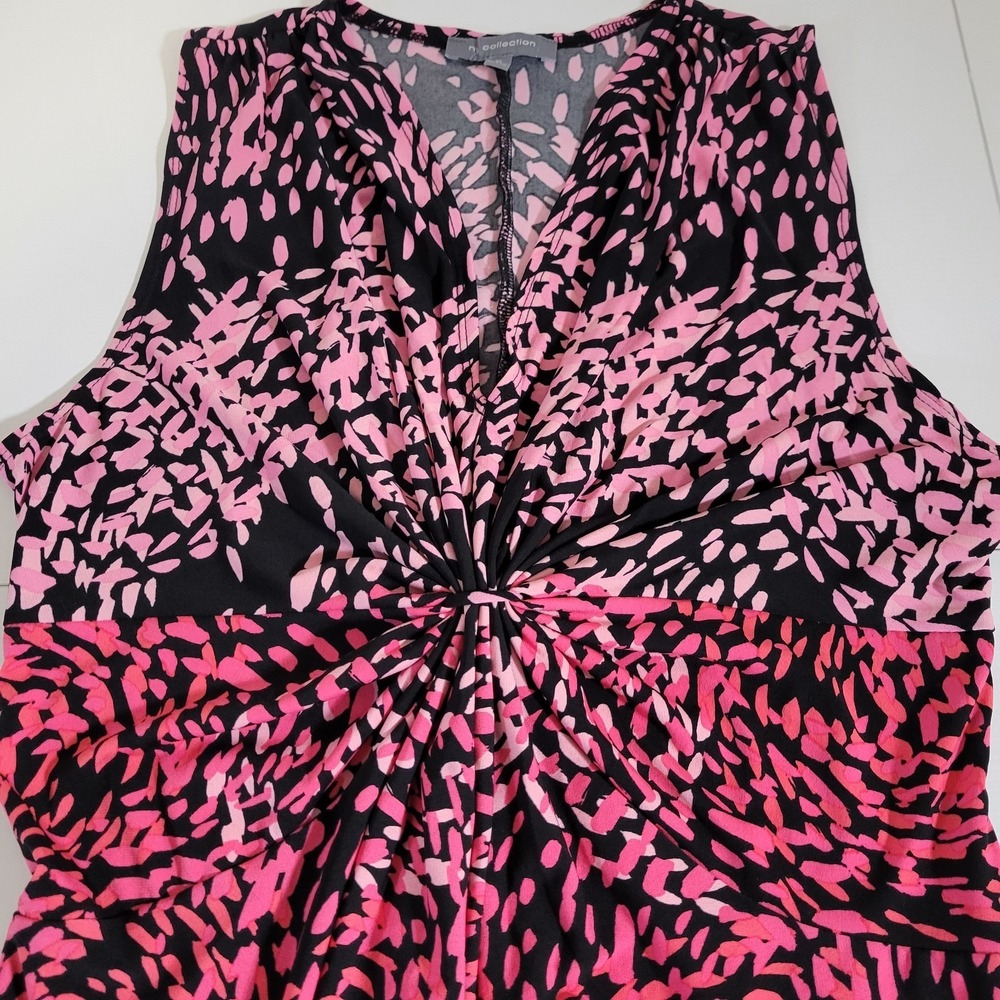 My Collection Maxi Dress Size XL Pink Black Sleeveless Geometric 1485
